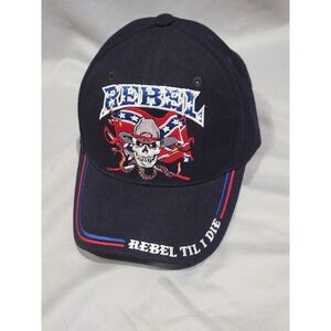 Rebel Til I Die Skull Embroided Hat W Snake And Swords‎